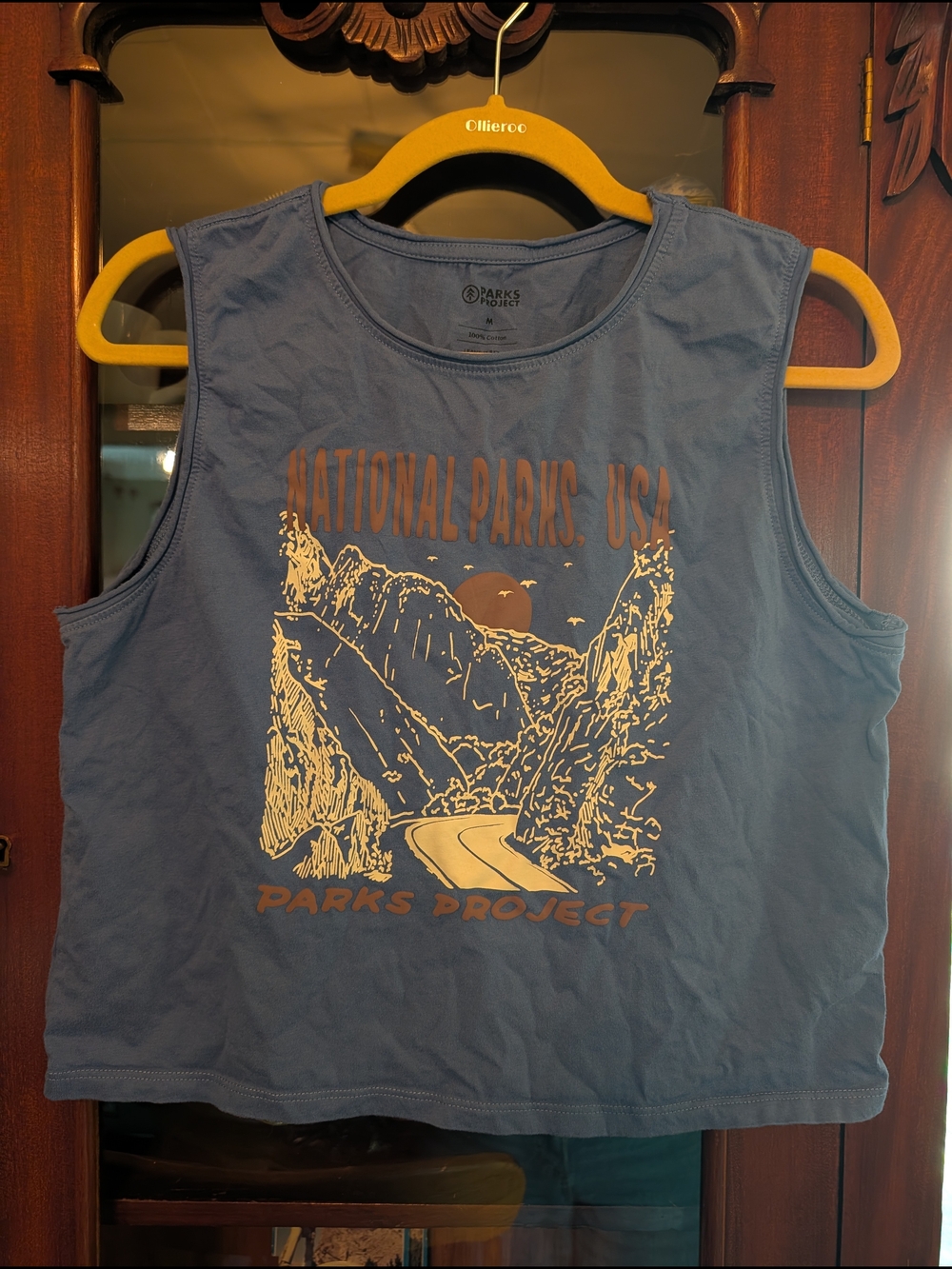 Parks Project Slate Blue Nature Graphic Cropped Muscle Tee